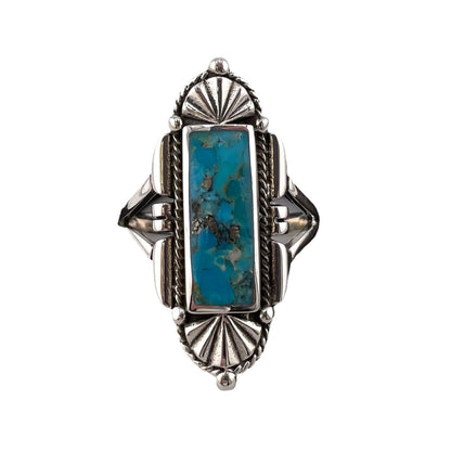 Turquoise Stone Ring Sterling Silver