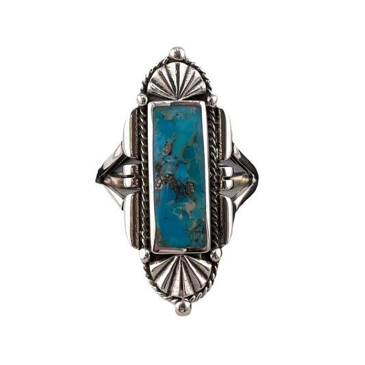 Turquoise Stone Ring Sterling Silver