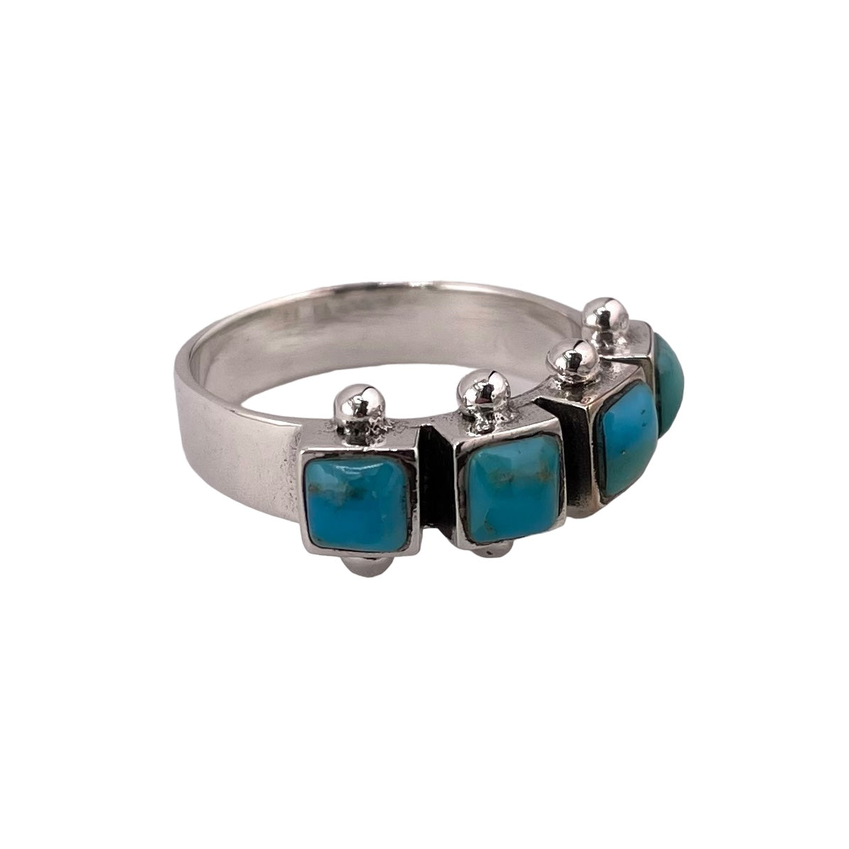 Turquoise 4-Stone Ring Sterling Silver
