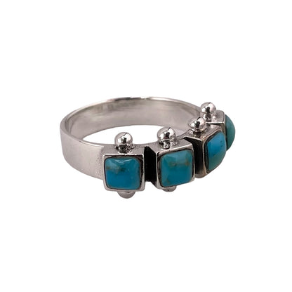 Turquoise 4-Stone Ring Sterling Silver