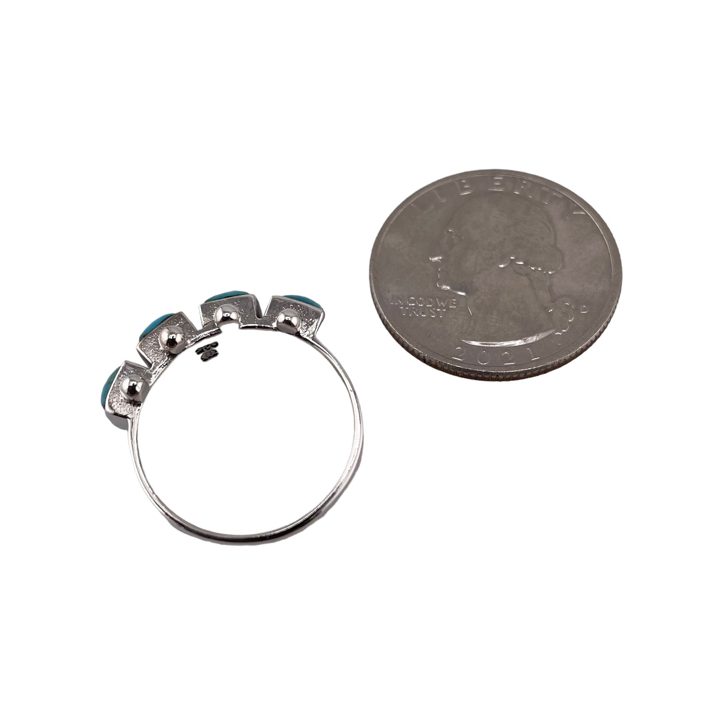 Turquoise 4-Stone Ring Sterling Silver