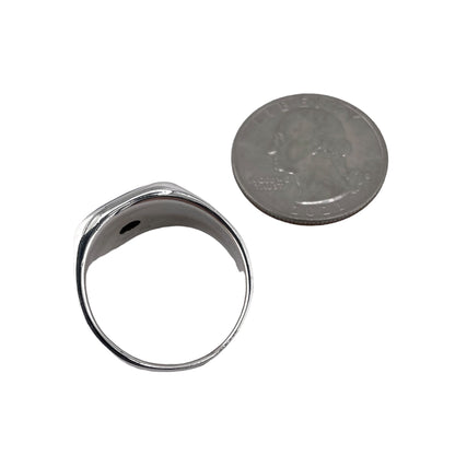 Black Onyx & Clear CZ Ring Sterling Silver