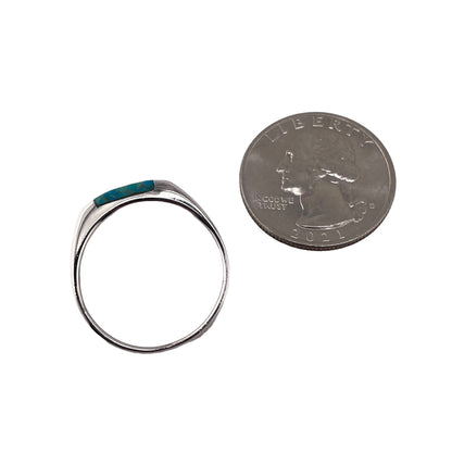 Turquoise Square Stone Ring Sterling Silver