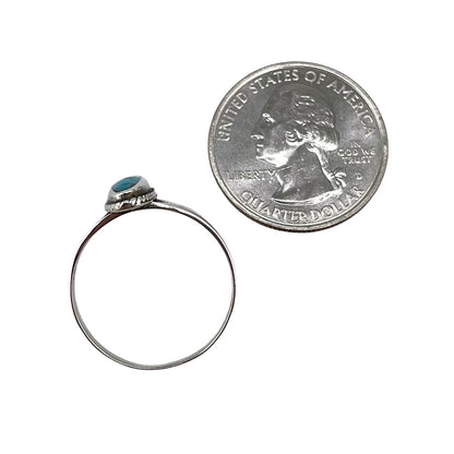 Turquoise Stone Oval Rope Ring Sterling Silver