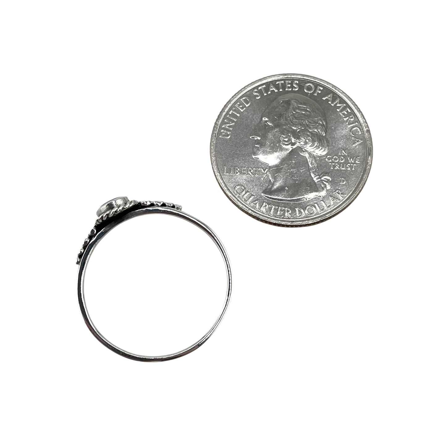 Lapis Stone Oval Rope Ring Sterling Silver