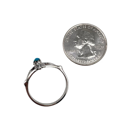 Turquoise Stone Circle Arrow Ring Sterling Silver