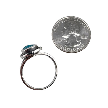 Turquoise Stone Stacked Ring Sterling Silver