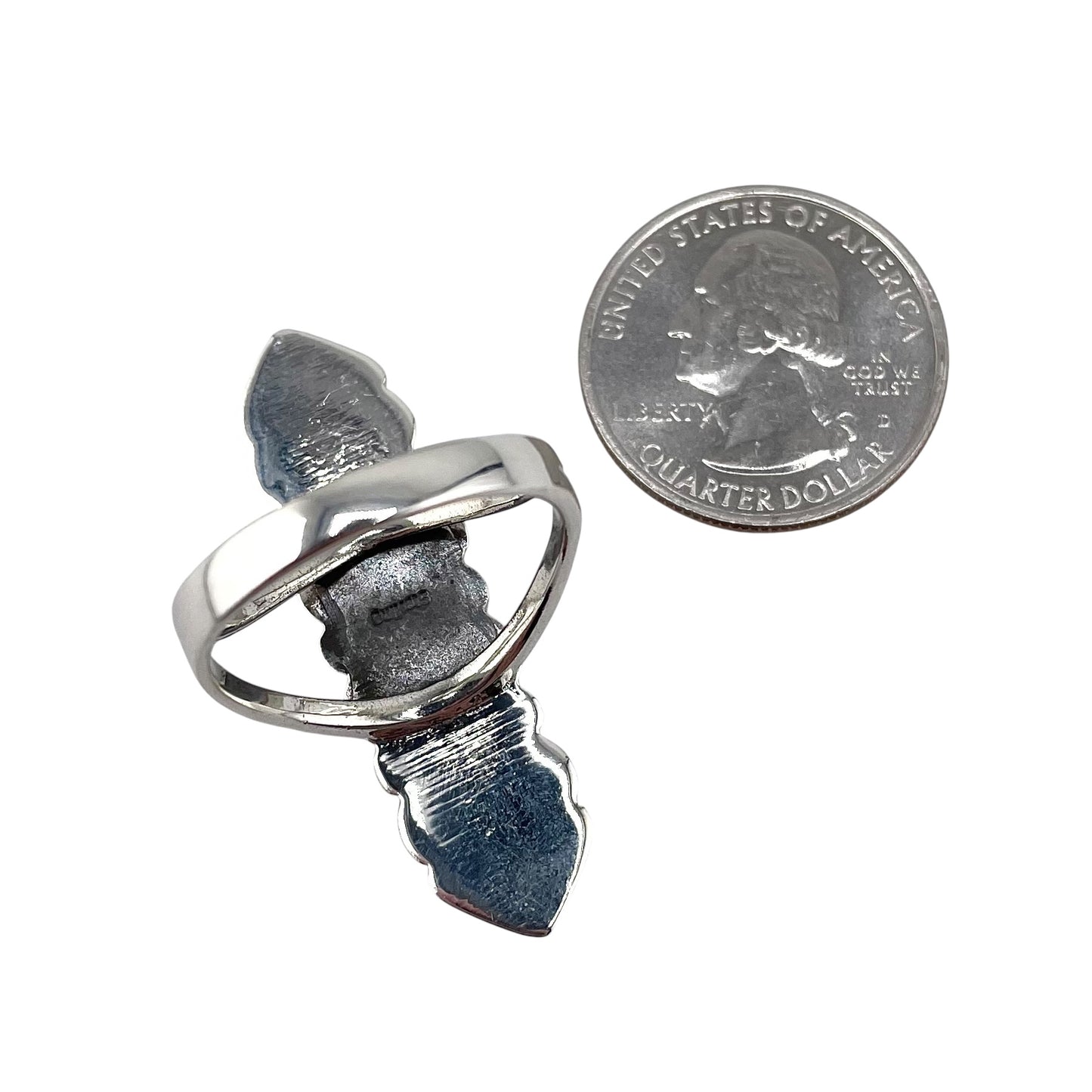 Turquoise 4 Stone Stacked Oval Ring Sterling Silver