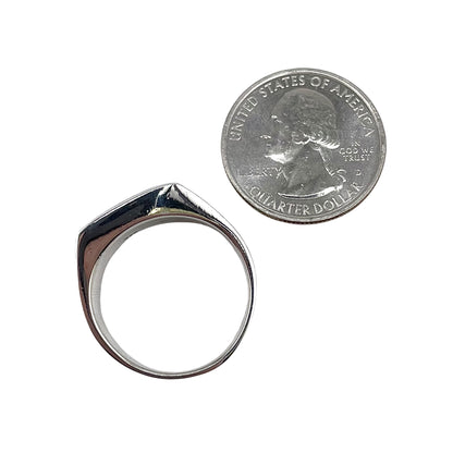 Black Onyx Stone Square Mens Ring Sterling Silver