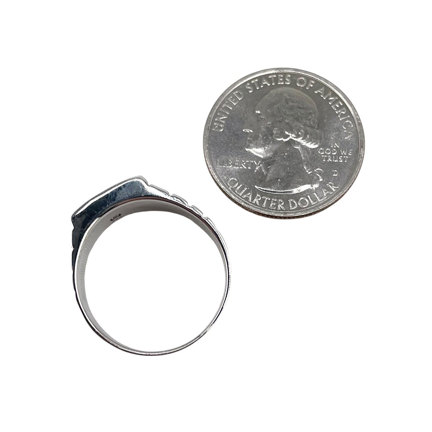 Lapis Stone Square Mens Ring Sterling Silver