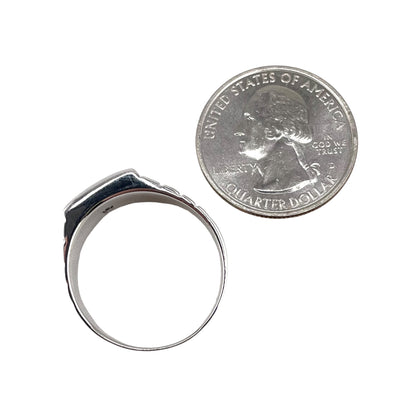Black Onyx Stone Square Mens Ring Sterling Silver