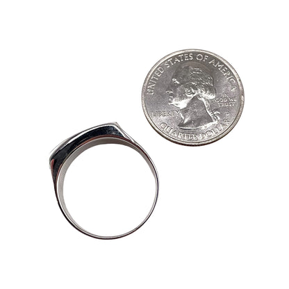 Black Onyx Stone Rectangle Mens Ring Sterling Silver