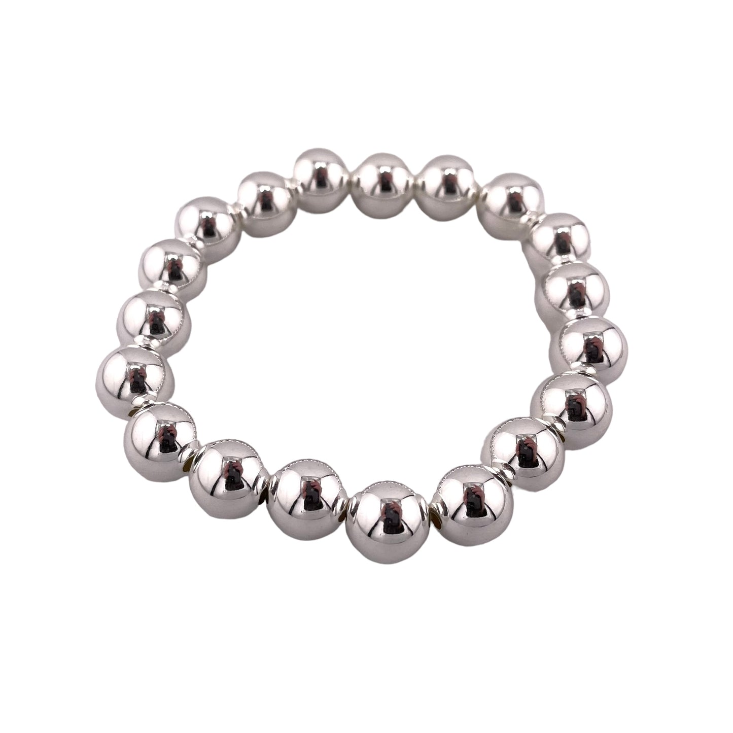 Bead Stretch Bracelet Sterling Silver Available in 3mm to 12mm