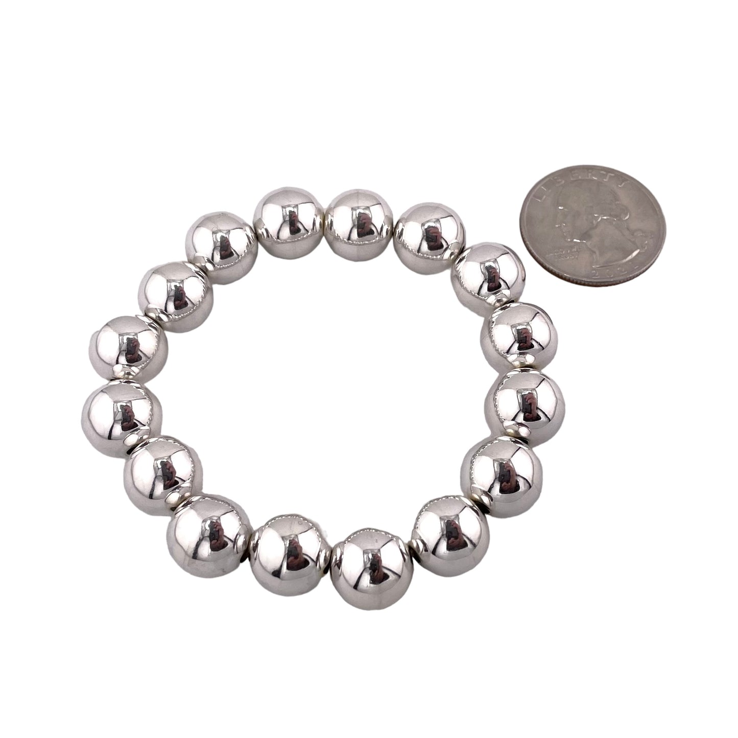Bead Stretch Bracelet Sterling Silver Available in 3mm to 12mm