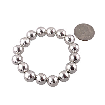Bead Stretch Bracelet Sterling Silver Available in 3mm to 12mm