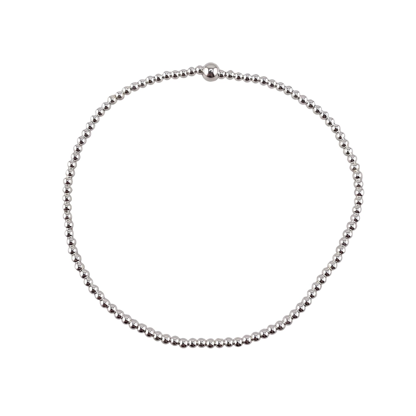Bead Stretch Bracelet Sterling Silver Available in 3mm to 12mm