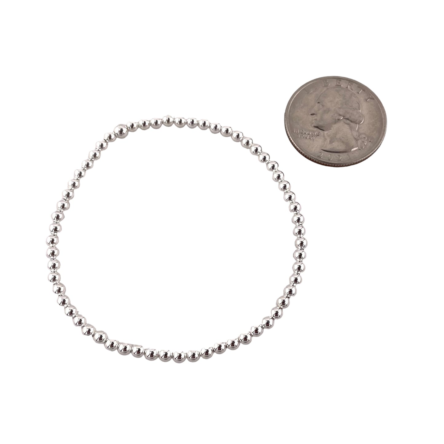 Bead Stretch Bracelet Sterling Silver Available in 3mm to 12mm