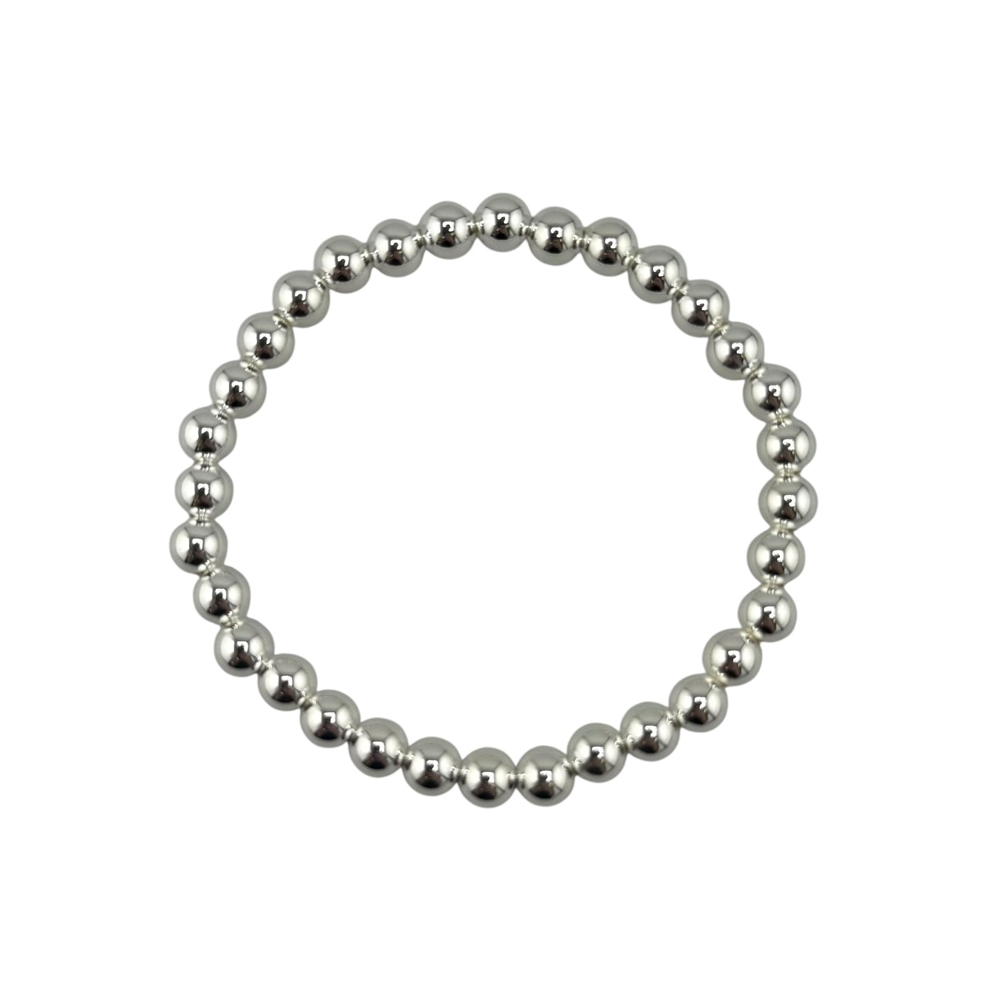 Bead Stretch Bracelet Sterling Silver Available in 3mm to 12mm