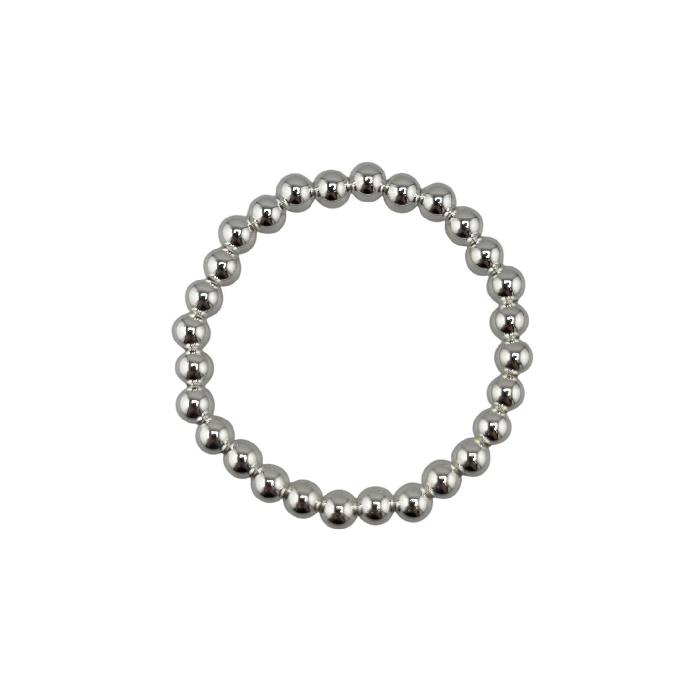 Bead Stretch Bracelet Sterling Silver Available in 3mm to 12mm