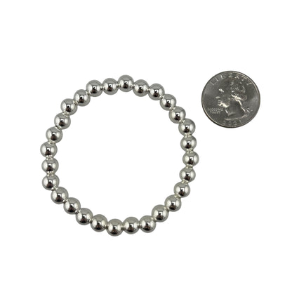 Bead Stretch Bracelet Sterling Silver Available in 3mm to 12mm