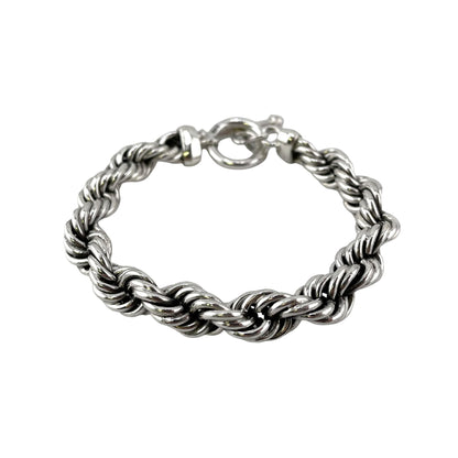 Handmade 11mm Rope Chain Toggle Bracelet Sterling Silver