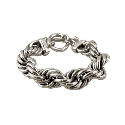 Handmade 14mm Rope Chain Toggle Bracelet Sterling Silver