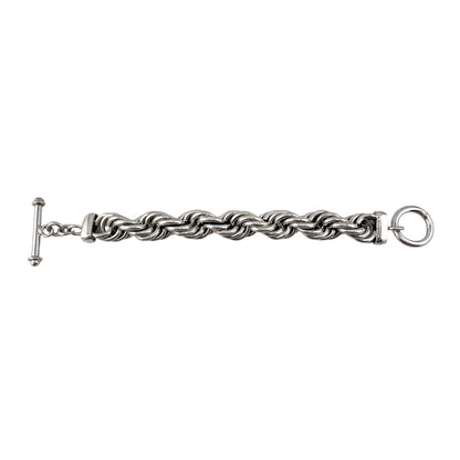 Handmade 14mm Rope Chain Toggle Bracelet Sterling Silver
