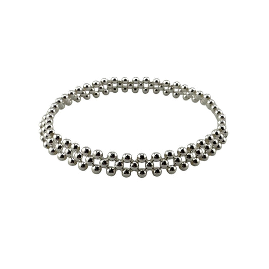 Cascading Bead Stretch Bracelet Sterling Silver
