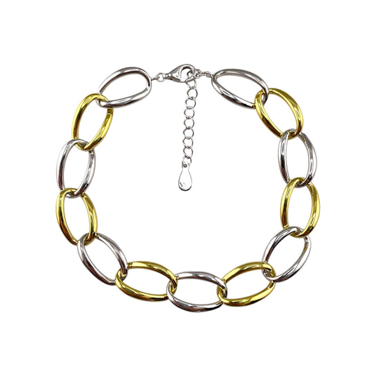 Oval Link Bracelet Gold Plate Sterling Silver