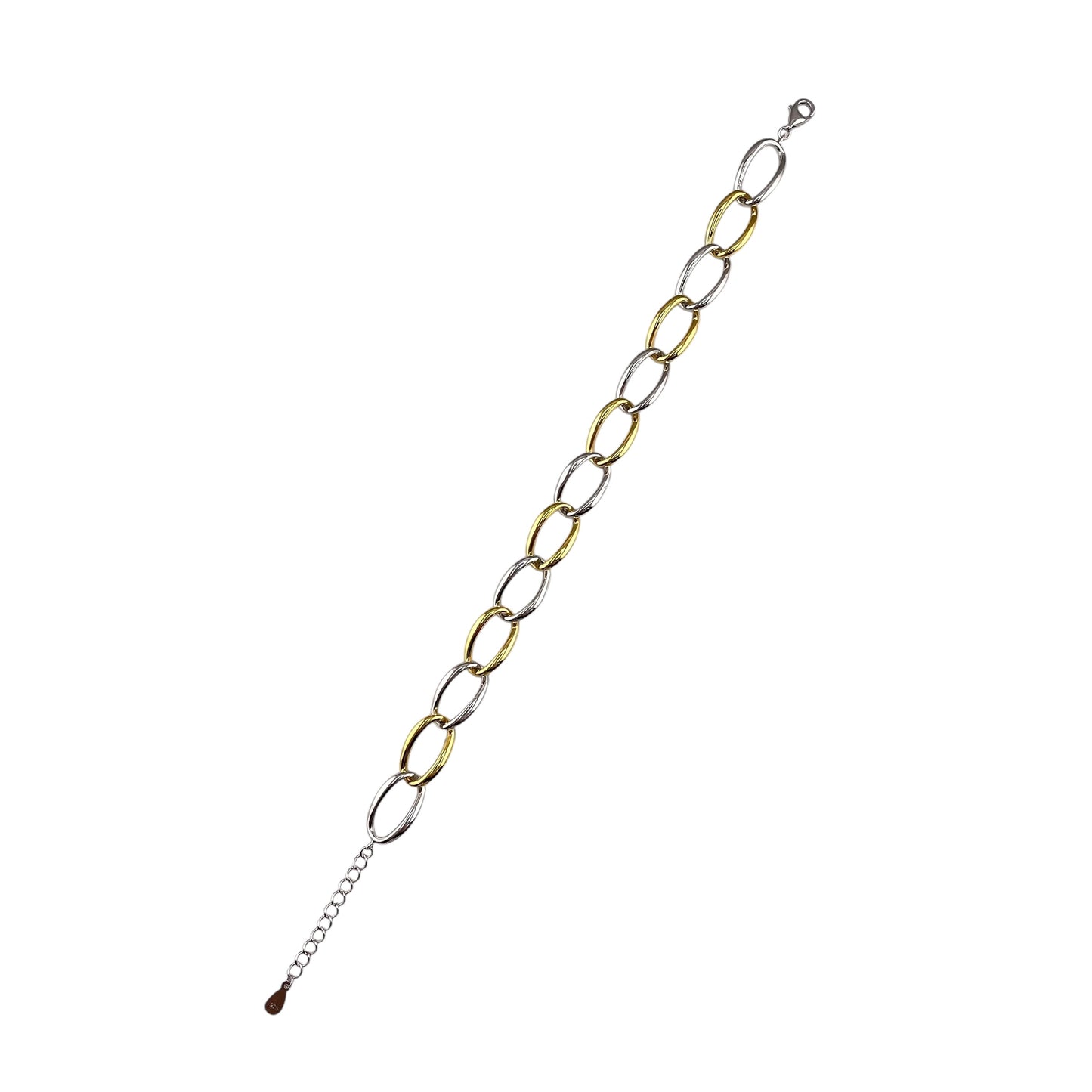 Oval Link Bracelet Gold Plate Sterling Silver