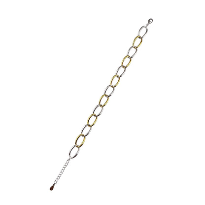 Oval Link Bracelet Gold Plate Sterling Silver