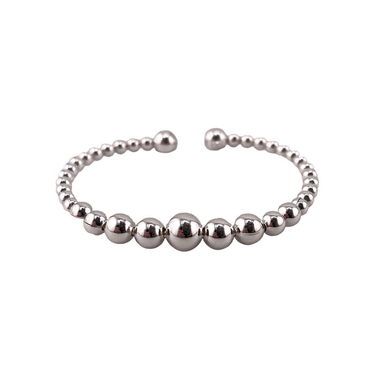 Mixed Bead Baby Cuff Bracelet Sterling Silver