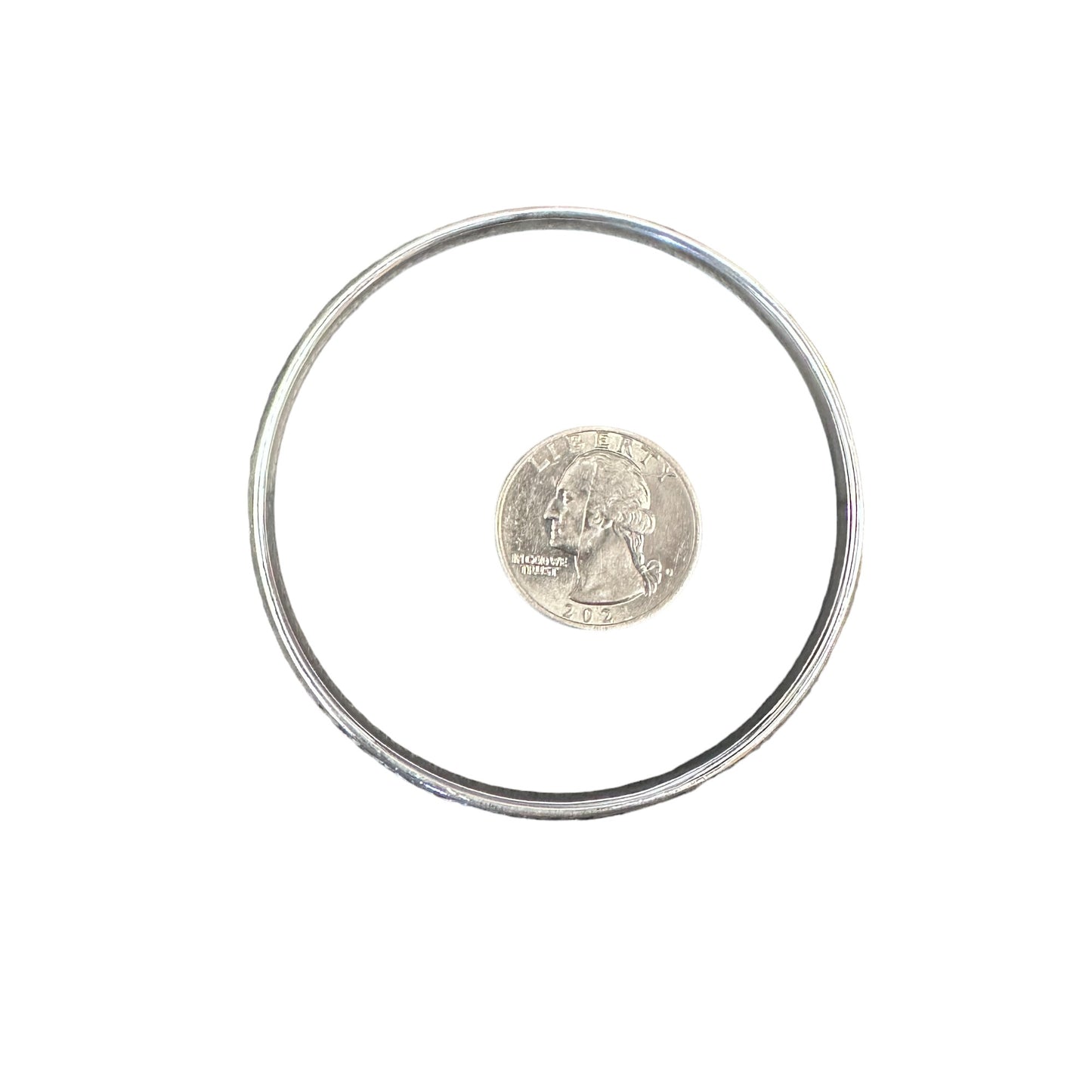 Diamond Cut Bangle Bracelet 3/16" Wide Sterling Silver