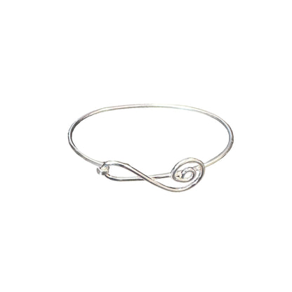 Swirl Latch Bangle Bracelet 9/16" Wide Sterling Silver