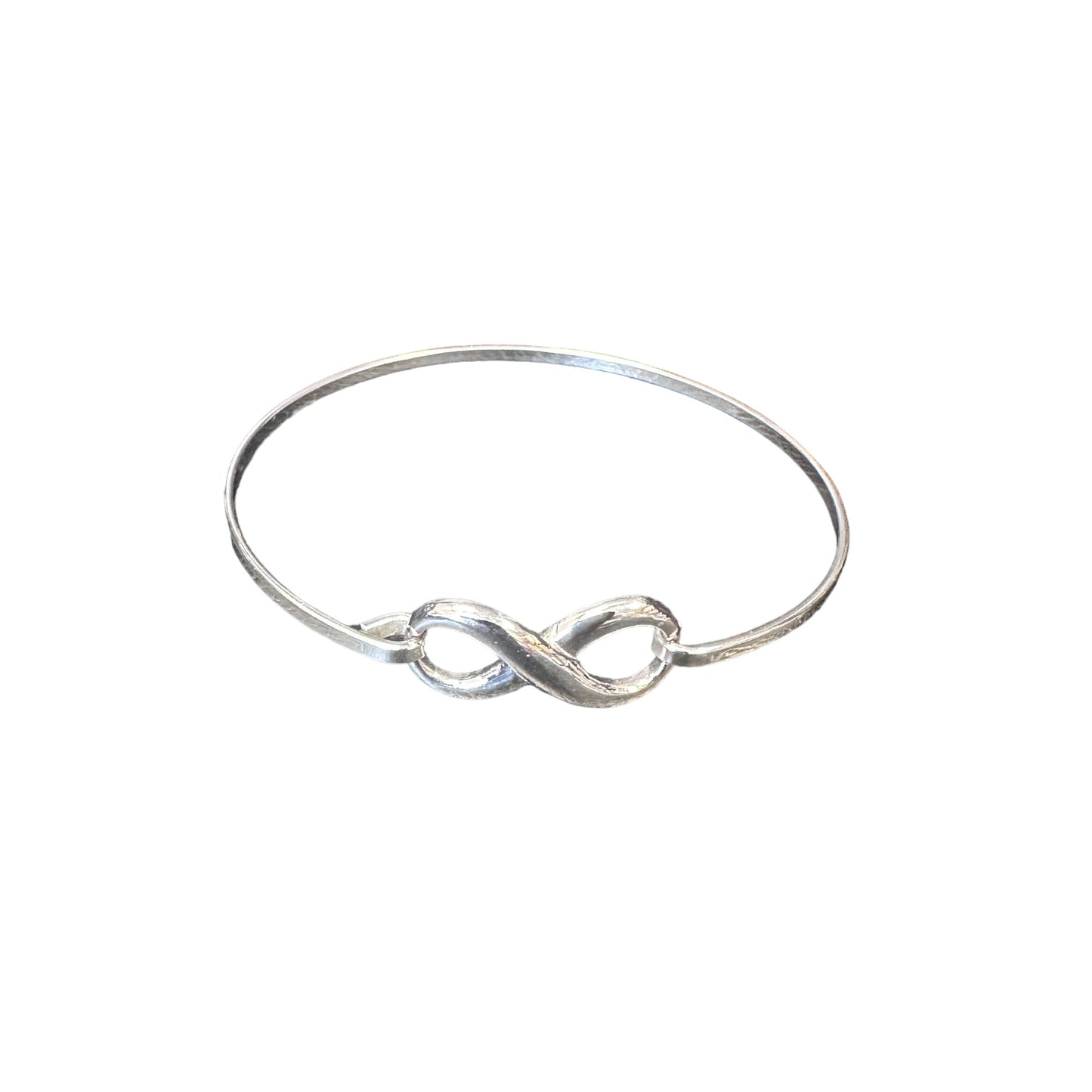 Infinity Latch Bangle Bracelet 7/16" Wide Sterling Silver