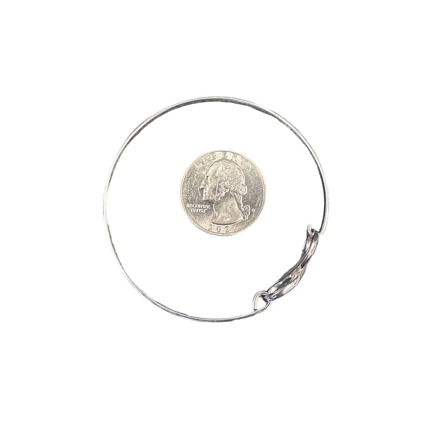 Infinity Latch Bangle Bracelet 7/16" Wide Sterling Silver