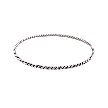 Rope Bangle Bracelet 2mm Wide Sterling Silver