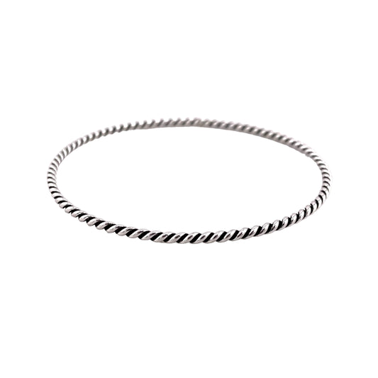 Rope Bangle Bracelet 2mm Wide Sterling Silver