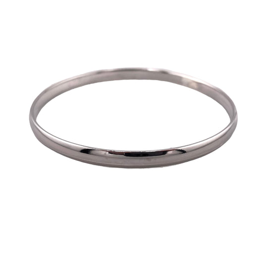 Plain Silver Bangle Bracelet 5/16" Wide Sterling Silver