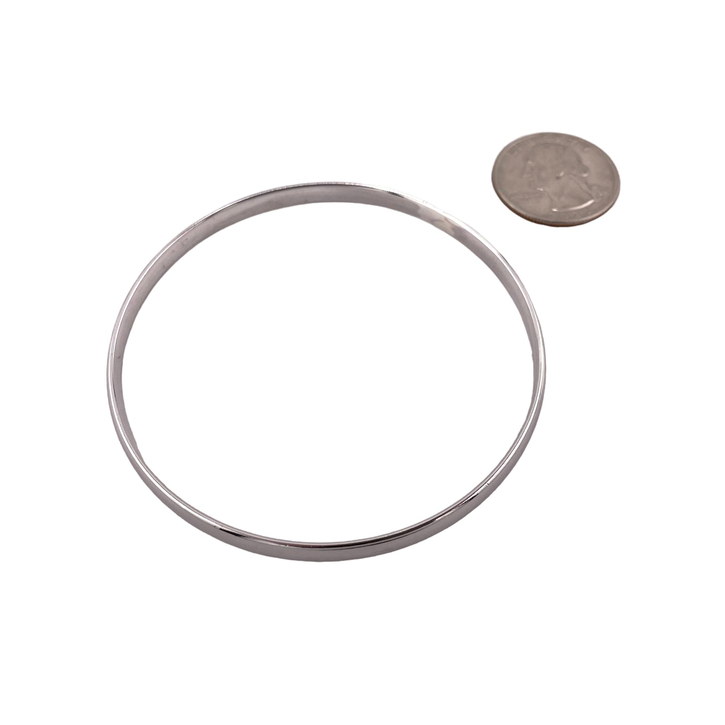 Plain Silver Bangle Bracelet 5/16" Wide Sterling Silver