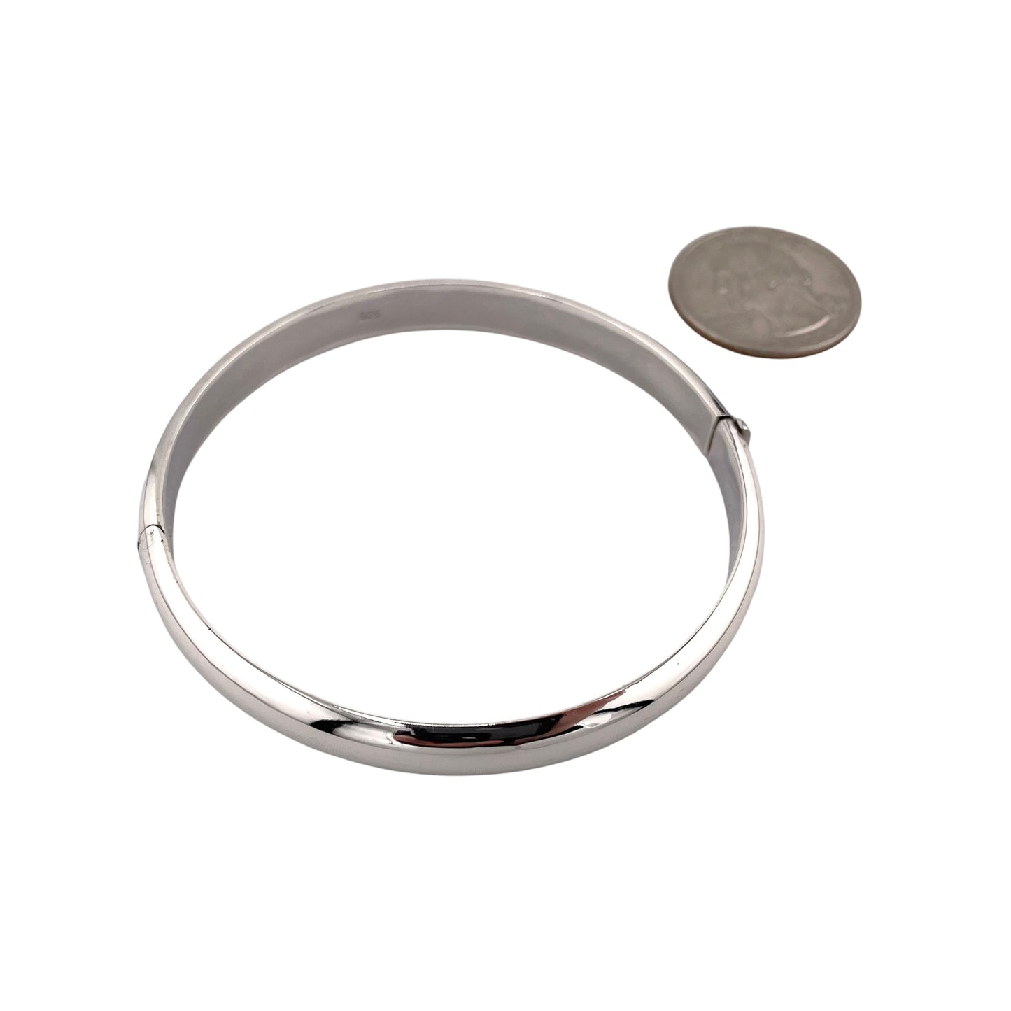 Open Latch Bangle Bracelet 5/16" Wide Sterling Silver