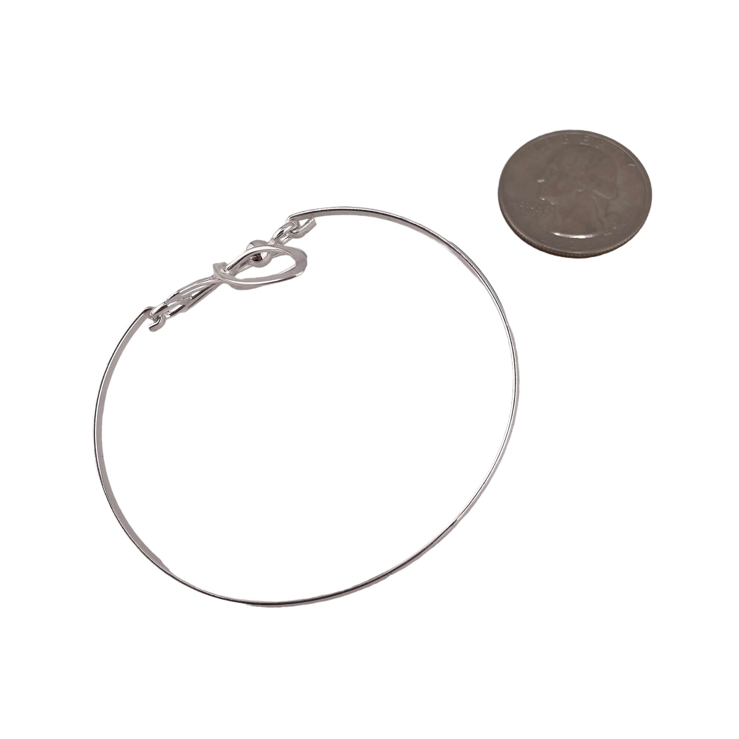 Butterfly Latch Bangle Bracelet Sterling Silver
