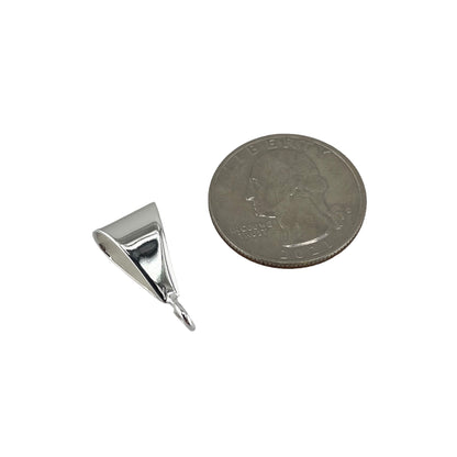 Pack of 5pcs Sterling Silver Bail 10.5mm x 15mm w/ Open Ring