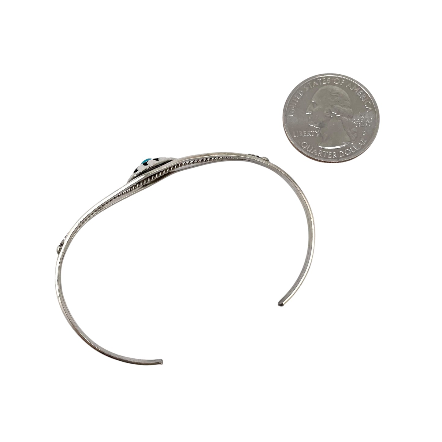 Turquoise Single Bear Paw Navajo Bracelet Sterling Silver