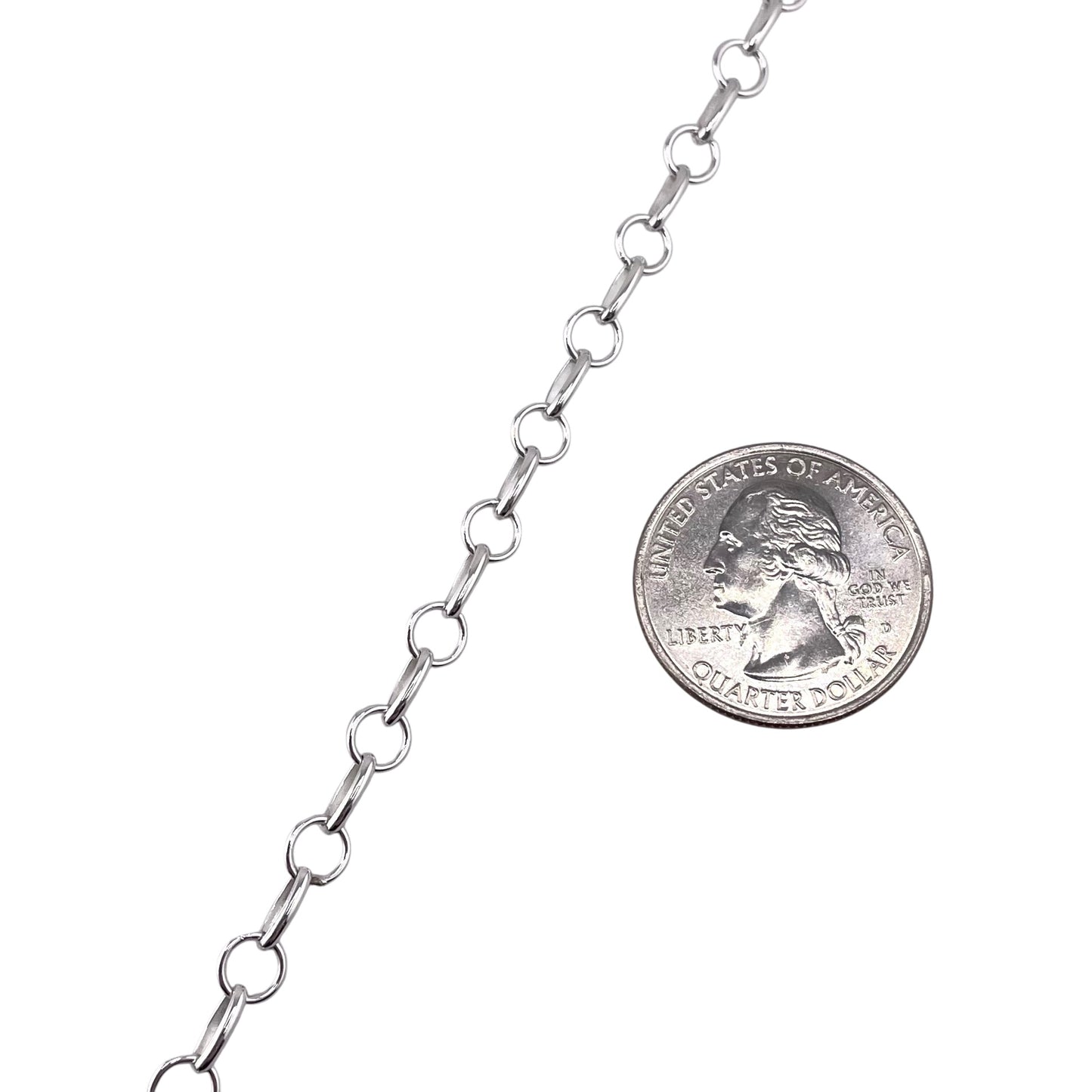 Sterling Silver Dot Dash Bulk Chain 5 Foot Pack
