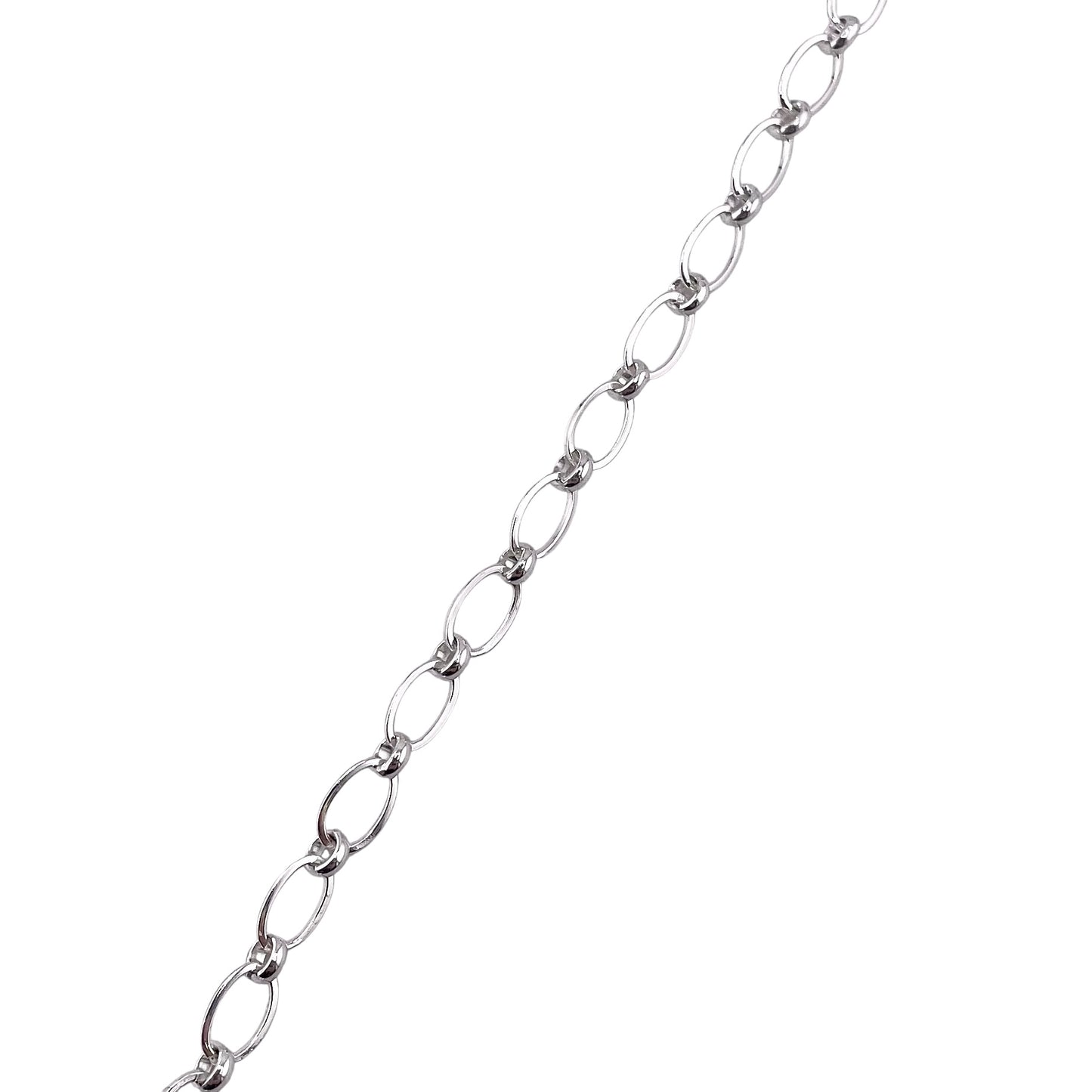 Sterling Silver Long & Short Links 4.3mm Bulk Chain 5 Foot Pack