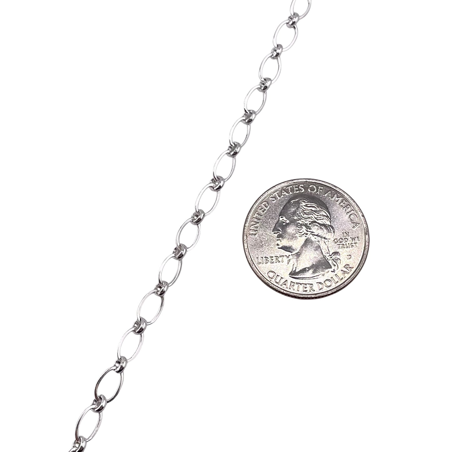 Sterling Silver Long & Short Links 4.3mm Bulk Chain 5 Foot Pack