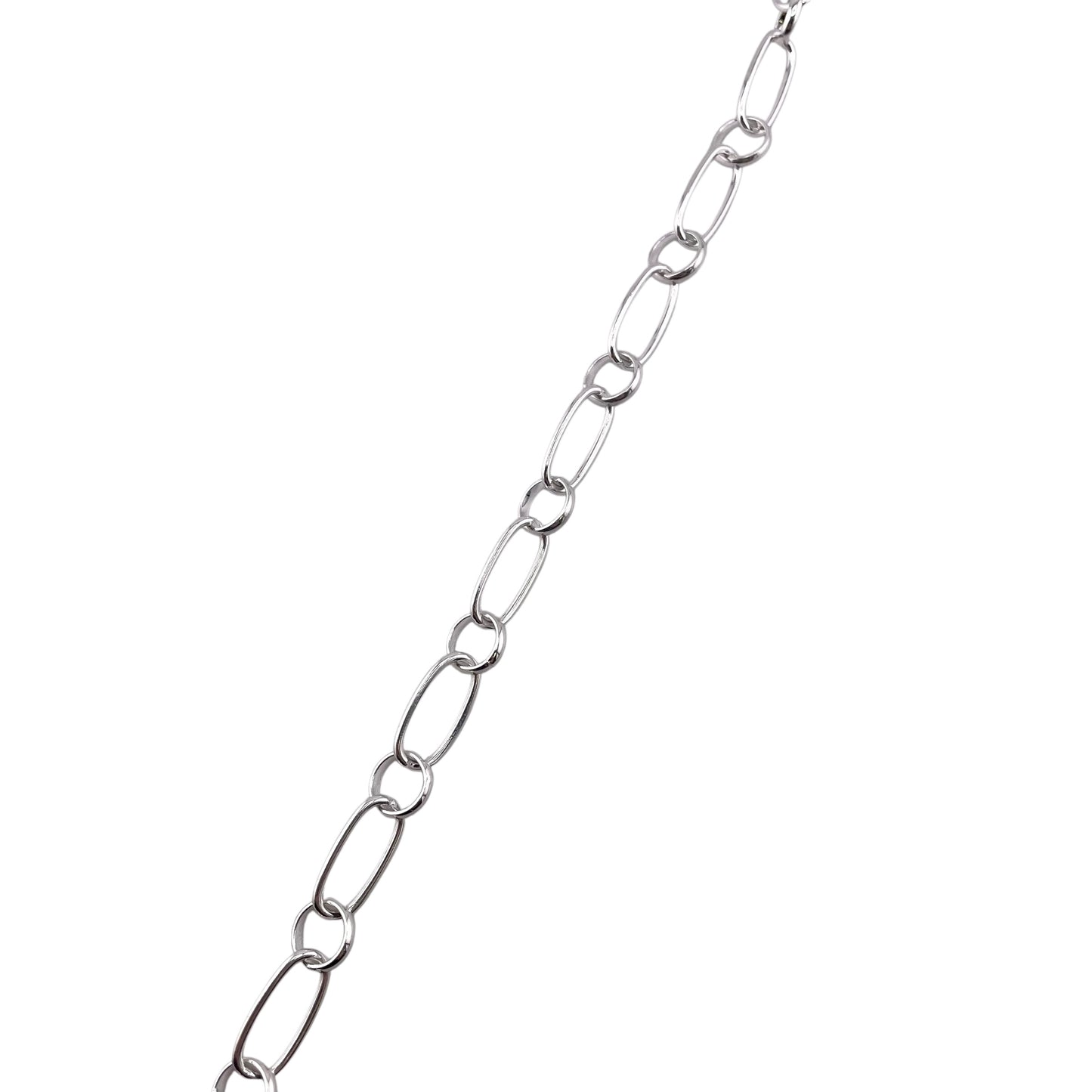 Sterling Silver Long & Short Links 7mm Bulk Chain 5 Foot Pack