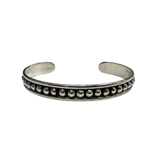 Ball Dot Row Cuff Bracelet 9mm Sterling Silver