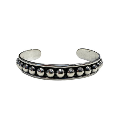 Ball Dot Row Cuff Bracelet 10mm Sterling Silver